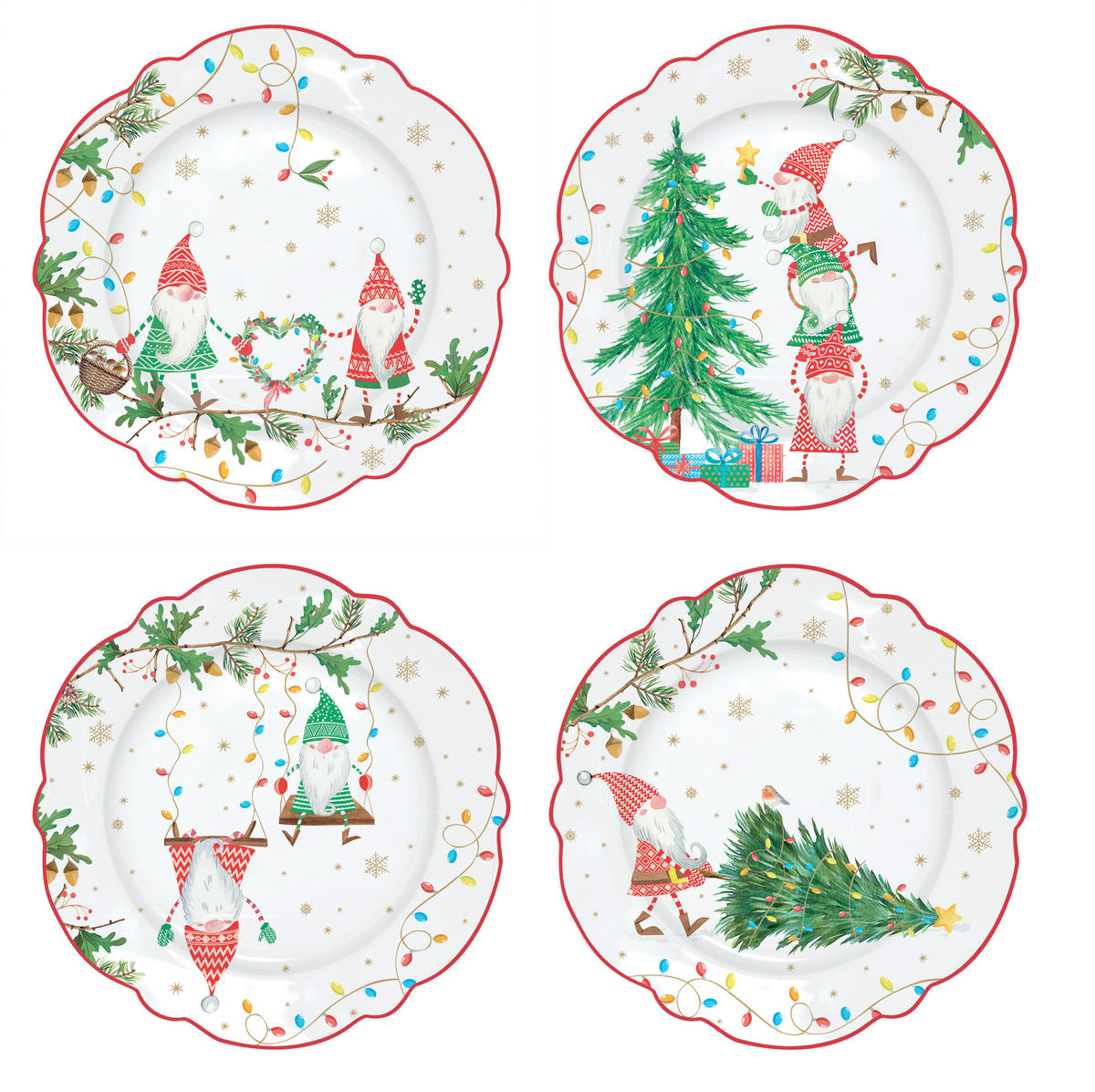 DESSZERTES TÁNYÉR 20 cm  - piros/fehér, Basics, kerámia (20cm)