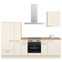 KÜCHENLEERBLOCK 270 cm   in Eichefarben, Magnolie  - Edelstahlfarben/Eichefarben, MODERN, Holzwerkstoff/Metall (270cm) - Nobilia