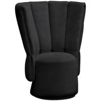 COCKTAILSESSEL in Velours Schwarz  - Schwarz, Design, Holz/Textil (92/113/70cm) - Belluti