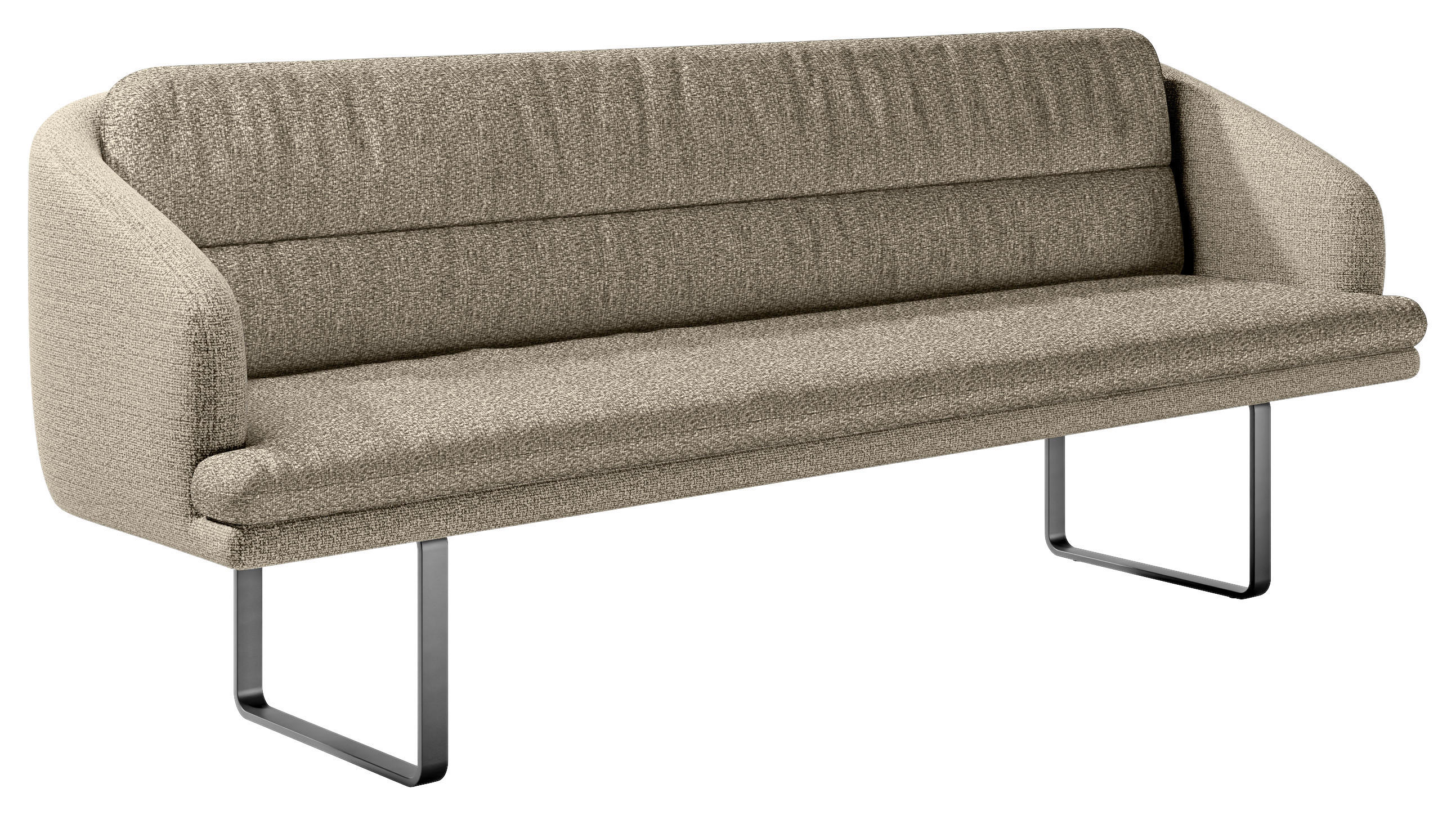 SITZBANK Textil Sandfarben  - Sandfarben/Schwarz, Design, Textil/Metall (255/89/68cm) - Dieter Knoll