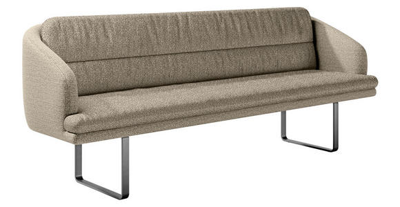 SITZBANK 255/89/68 cm Flachgewebe Sandfarben Metall  - Sandfarben/Schwarz, Design, Textil/Metall (255/89/68cm) - Dieter Knoll