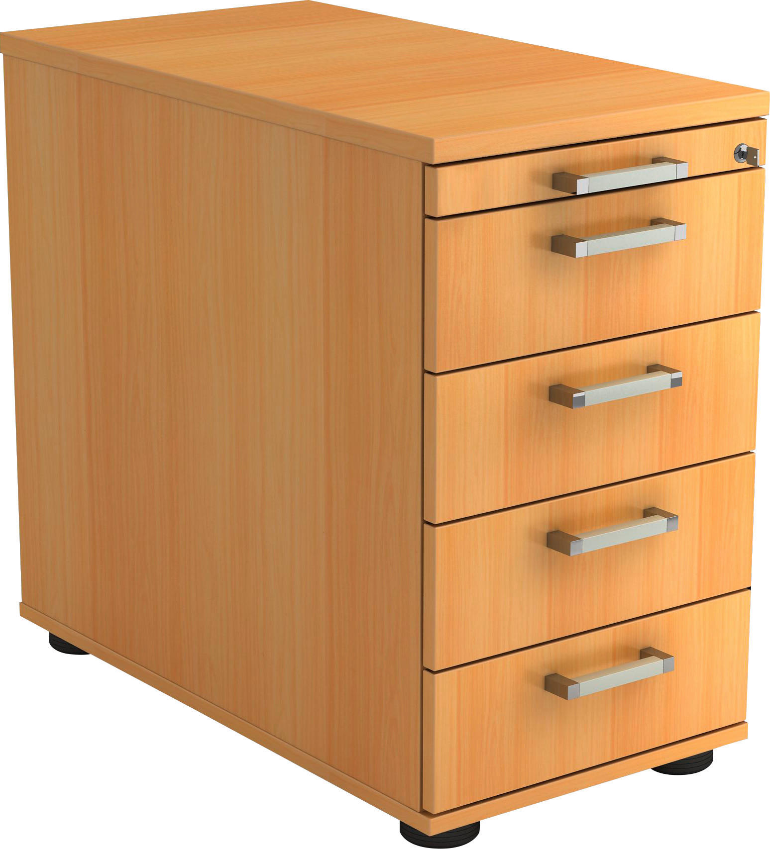 ANSTELLCONTAINER Buchefarben  - Chromfarben/Buchefarben, KONVENTIONELL, Holzwerkstoff/Kunststoff (42,8/72-76/80cm) - Venda