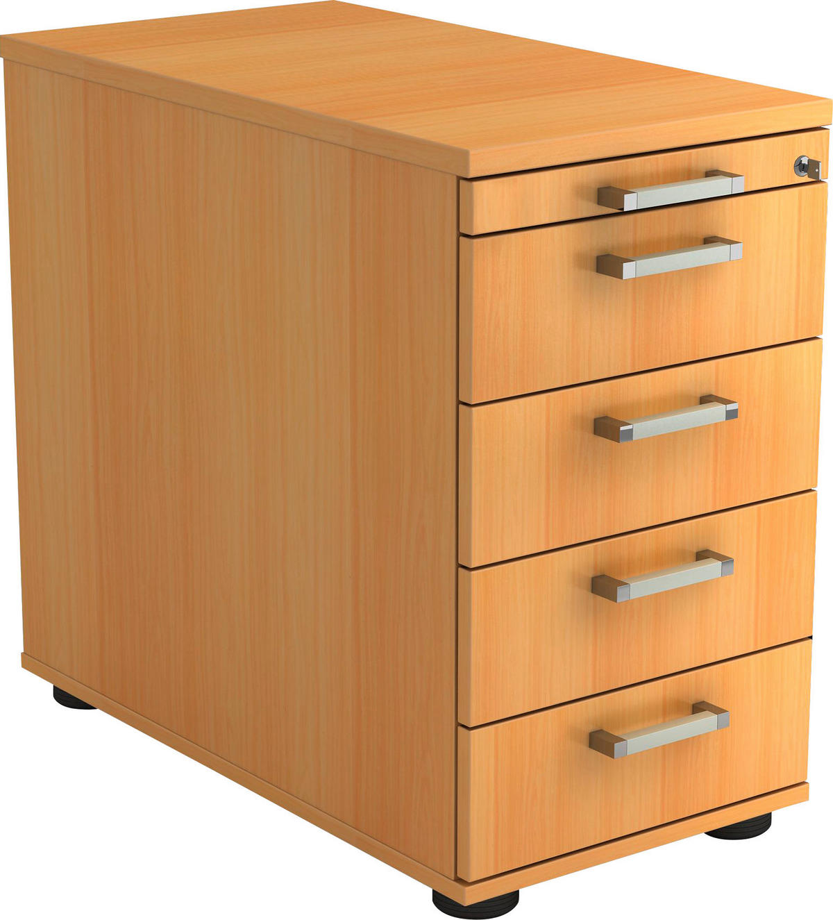 ANSTELLCONTAINER Buchefarben  - Chromfarben/Buchefarben, KONVENTIONELL, Holzwerkstoff/Kunststoff (42,8/72-76/80cm) - Venda