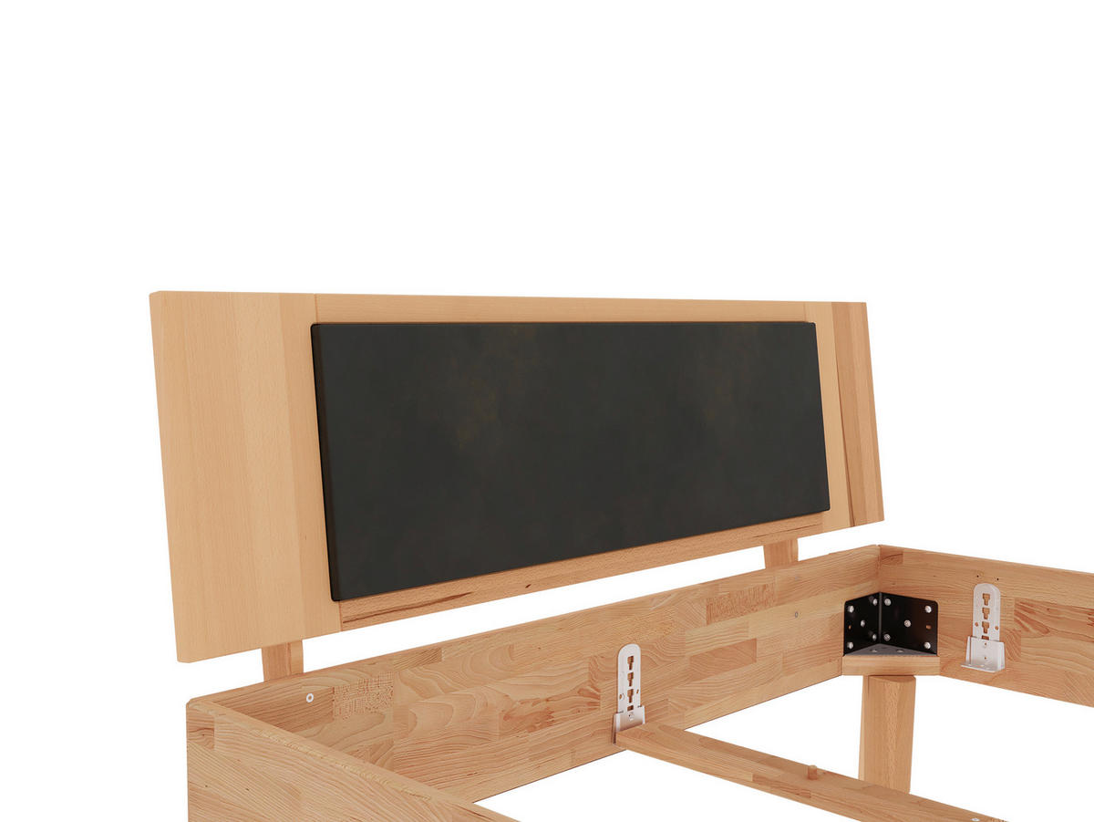 BETT - Naturfarben/Kernbuche, MODERN, Holz (140/200cm) - MID.YOU