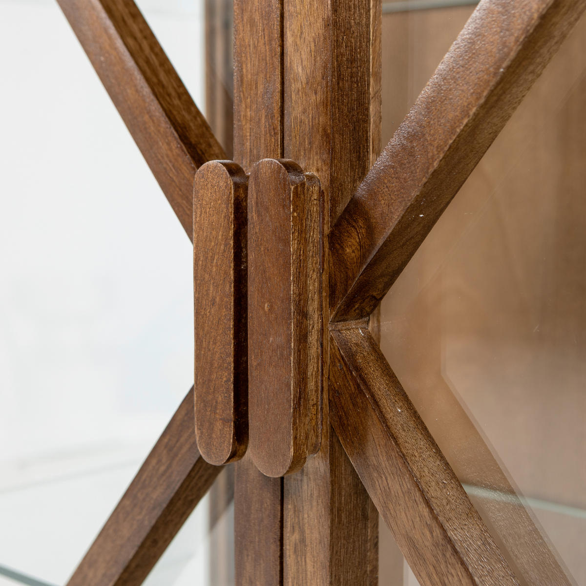 VITRINE Kella in massiv Mangoholz Dunkelbraun  - Dunkelbraun, Design, Glas/Holz (100/132/44cm) - Livetastic