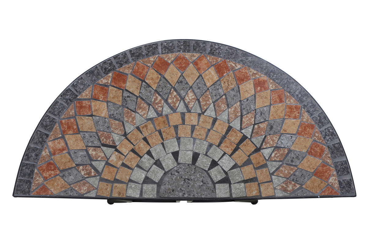 GARTENTISCH 70/35,5/71 cm Keramik formgebogen  - Multicolor/Schwarz, MODERN, Keramik/Metall (70/35,5/71cm) - Siena Garden