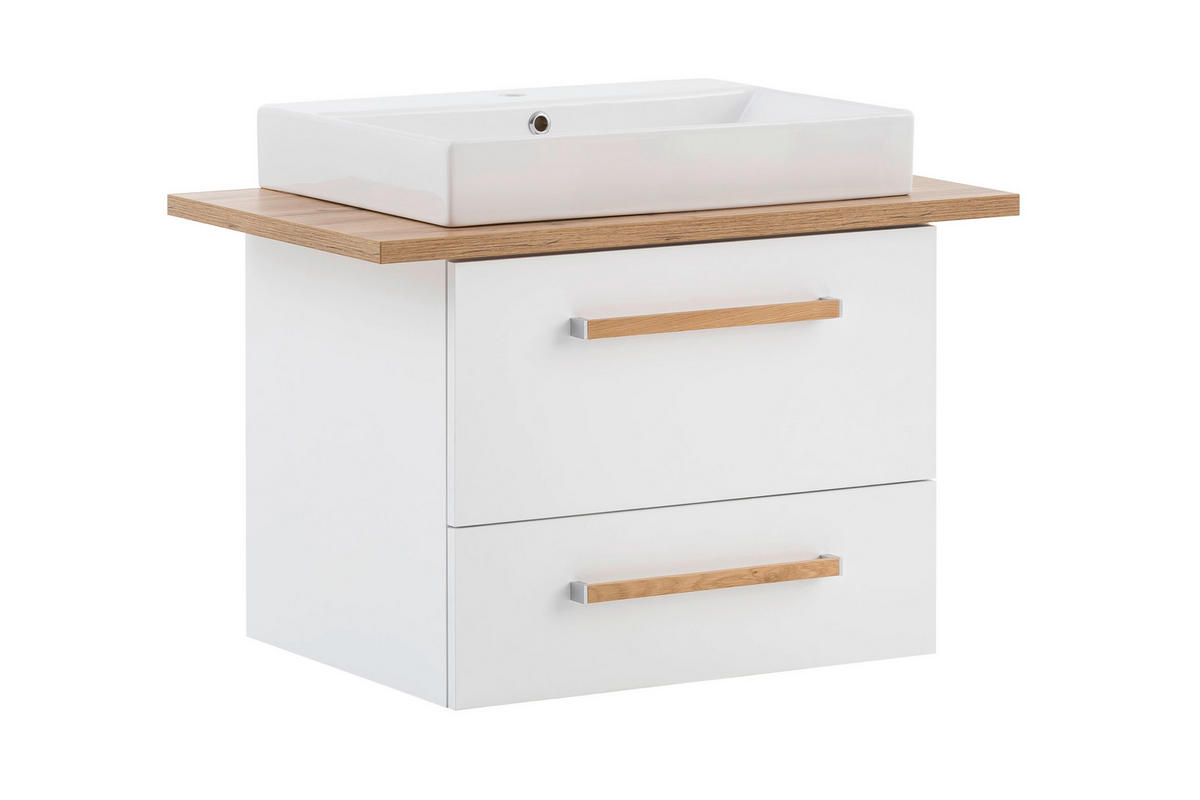 BADEZIMMER  in 102,2 cm  - Eichefarben/Weiß, KONVENTIONELL, Glas/Keramik (102,2cm) - Stylife