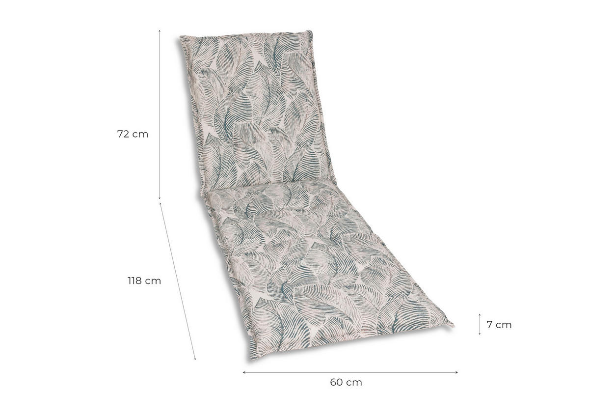 LIEGENAUFLAGE Blätter  - Beige/Grau, Basics, Textil (60/7/190cm)