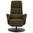 RELAXSESSEL in Leder Olivgrün  - Schwarz/Olivgrün, Design, Leder/Metall (76/108/86cm) - Dieter Knoll