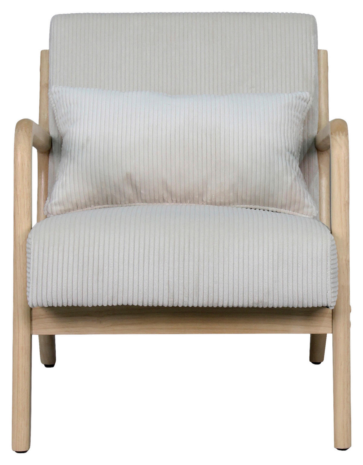 SESSEL in Cord Elfenbein  - Elfenbein/Braun, Basics, Holz/Textil (65/81/76cm) - MID.YOU