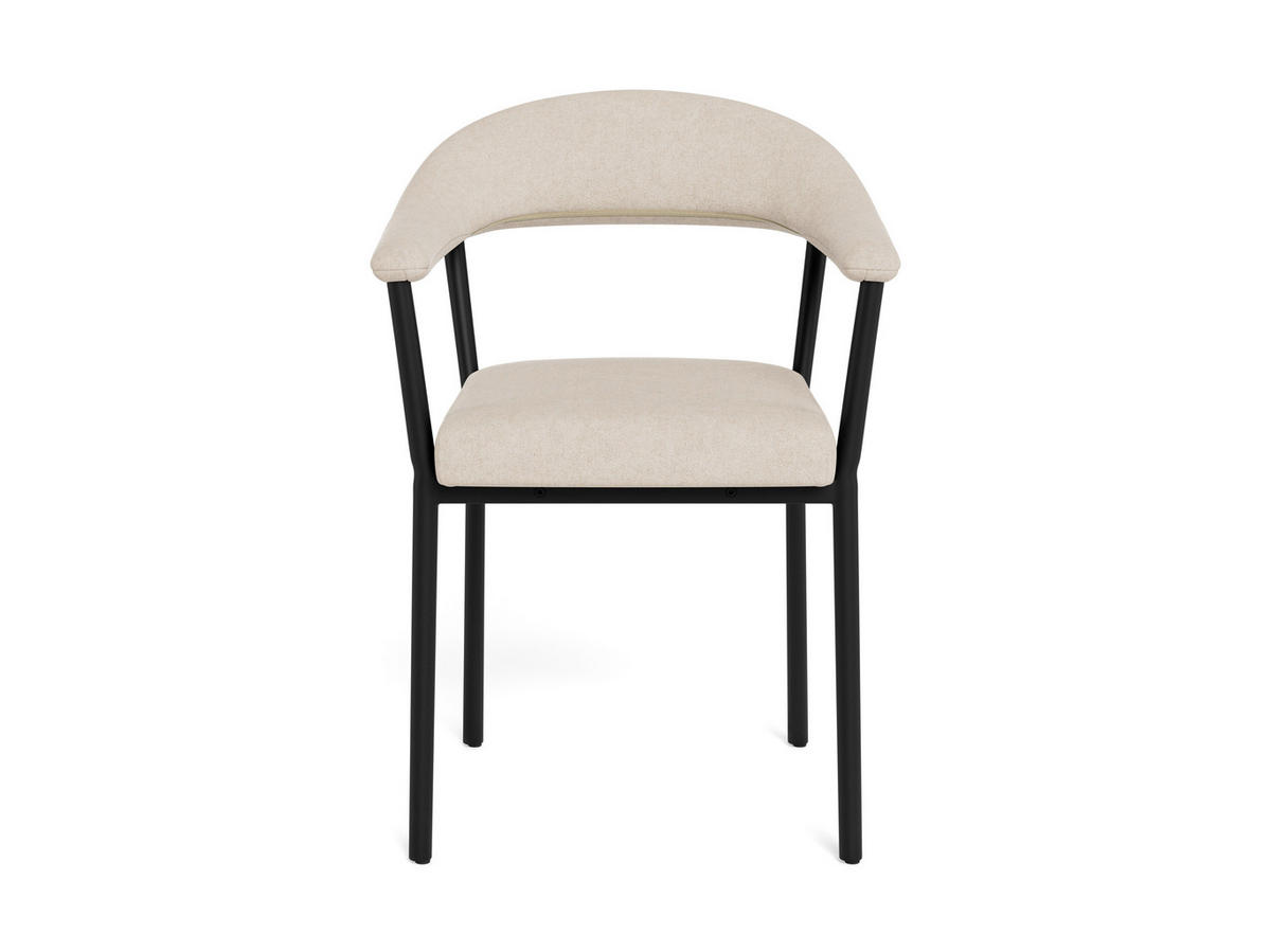 ARMLEHNSTUHL   Flachgewebe  - Sandfarben/Schwarz, MODERN, Textil/Metall (56/78/53cm) - MID.YOU