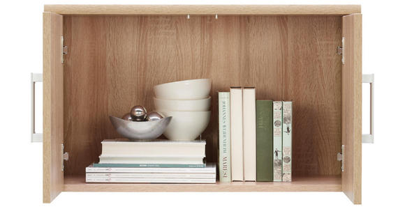 AUFSATZSCHRANK - Silberfarben/Sonoma Eiche, KONVENTIONELL, Holzwerkstoff/Metall (72/43/36cm) - Xora