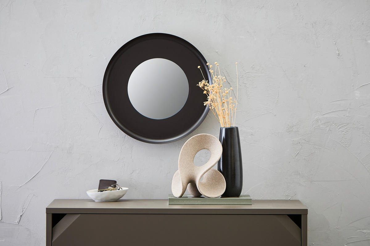 WANDSPIEGEL   41/4,5 cm  in  - Schwarz, Trend, Glas/Metall (41/4,5cm)