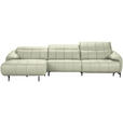 ECKSOFA in Echtleder Weiß  165/313 cm  - Schwarz/Weiß, Design, Leder/Metall (165/313cm) - Emilio Belluti