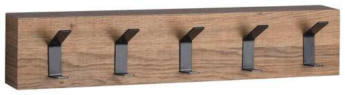 GARDEROBENPANEEL in 50/10/5 cm - Eichefarben/Schwarz, Basics, Holzwerkstoff/Metall (50/10/5cm)