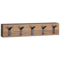 GARDEROBENPANEEL  in 50/10/5 cm  - Eichefarben/Schwarz, Basics, Holzwerkstoff/Metall (50/10/5cm)