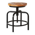 HOCKER in Holz, Metall Naturfarben, Schwarz  - Schwarz/Naturfarben, Trend, Holz/Metall (36/49/36cm) - Ambia Home