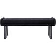 HOCKERBANK 140/51/49 cm Webstoff Schwarz, Dunkelgrau - Dunkelgrau/Schwarz, Design, Textil/Metall (140/51/49cm) - Novel