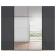 SCHWEBETÜRENSCHRANK 271/223/68 cm 4-türig Eiche Artisan, Grau  - Chromfarben/Eiche Artisan, Design, Glas/Holzwerkstoff (271/223/68cm) - Novel