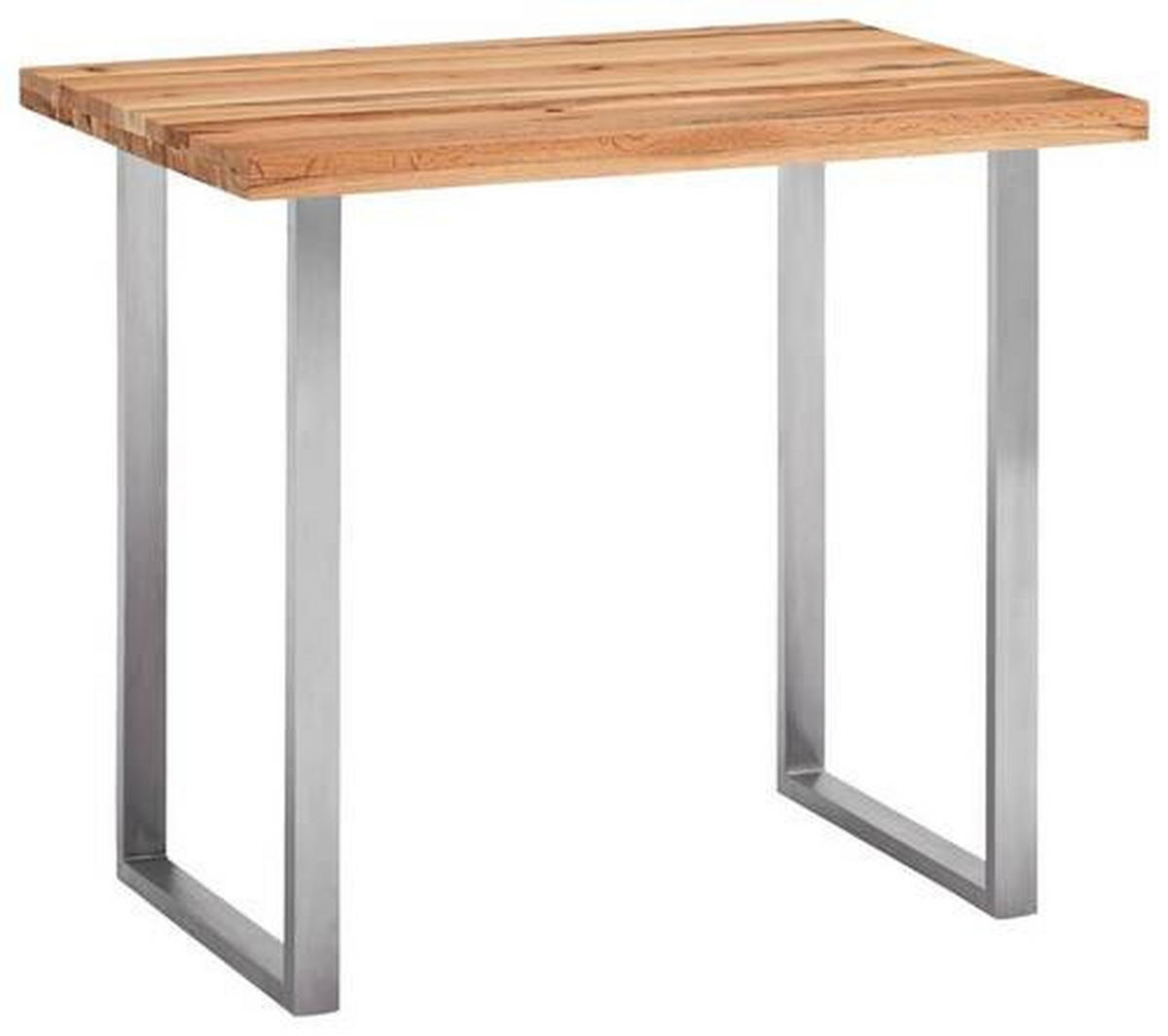 BARTISCH in Holz, Metall 120/80/95 cm   - Edelstahlfarben/Eichefarben, Design, Holz/Metall (120/80/95cm) - MID.YOU