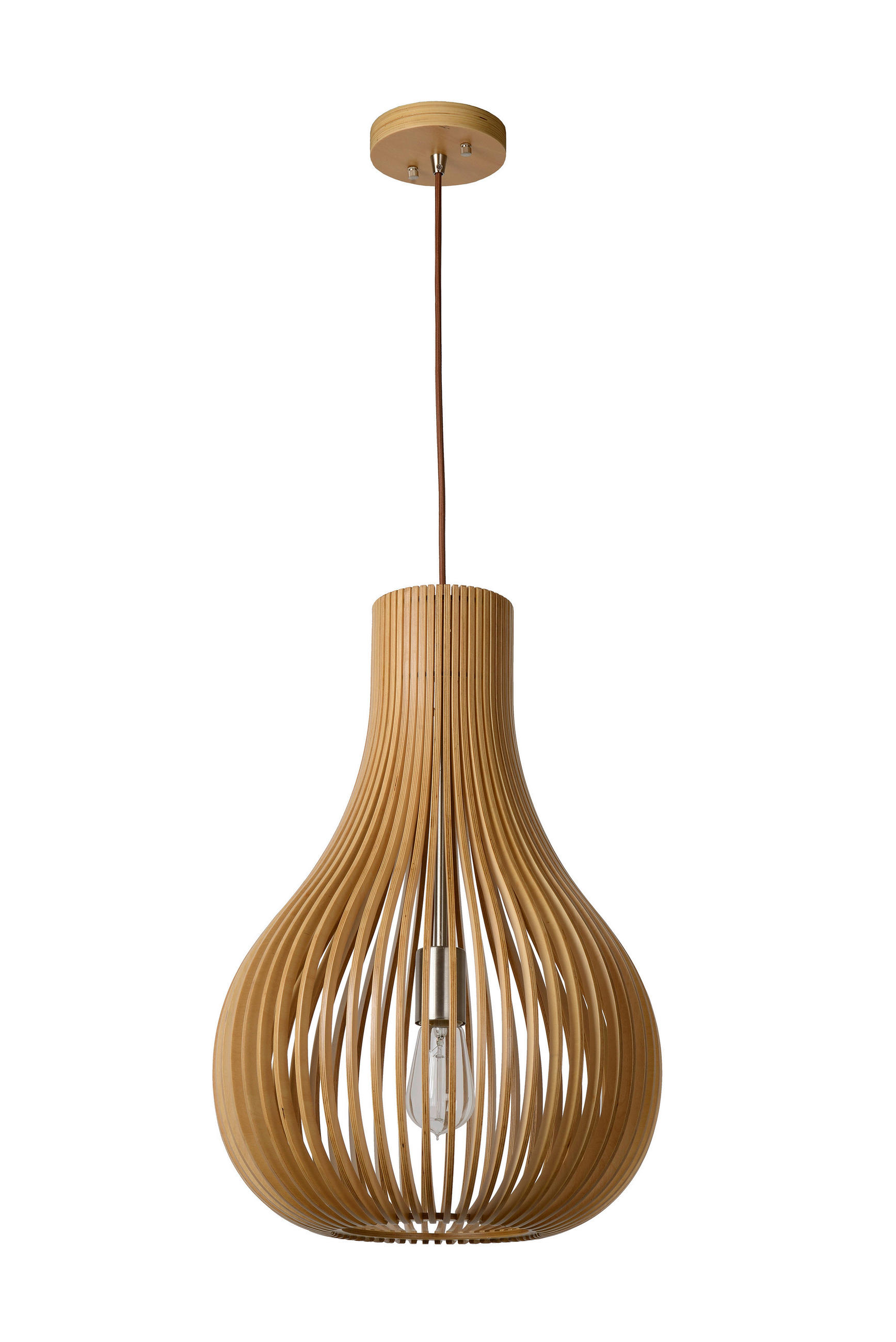 HÄNGELEUCHTE BODO 38/38/185 cm   - LIFESTYLE, Holzwerkstoff (38/38/185cm) - Lucide