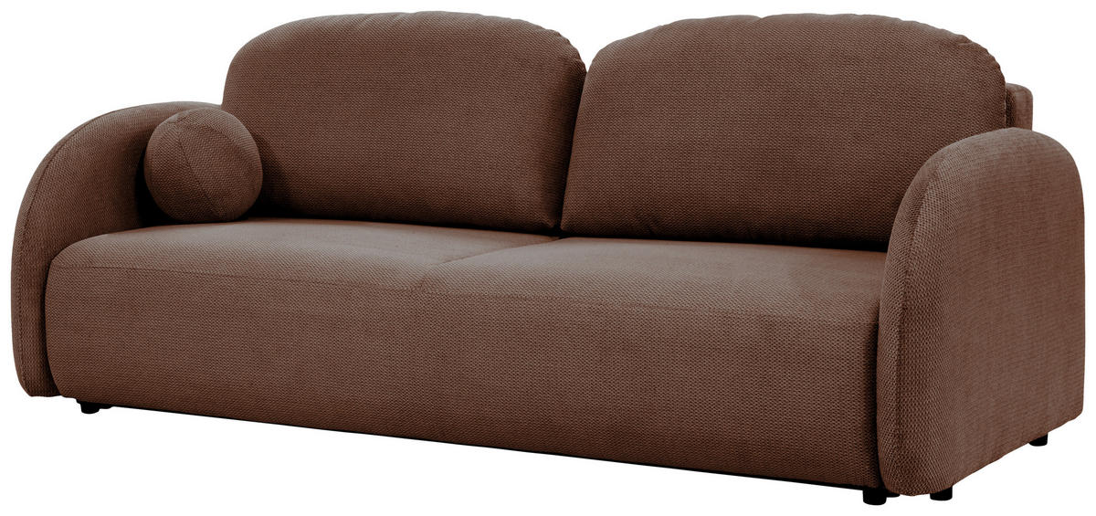 SCHLAFSOFA ROMA  mit Struktur Rot  - Rot/Schwarz, Design, Textil (230/90/105cm) - MID.YOU