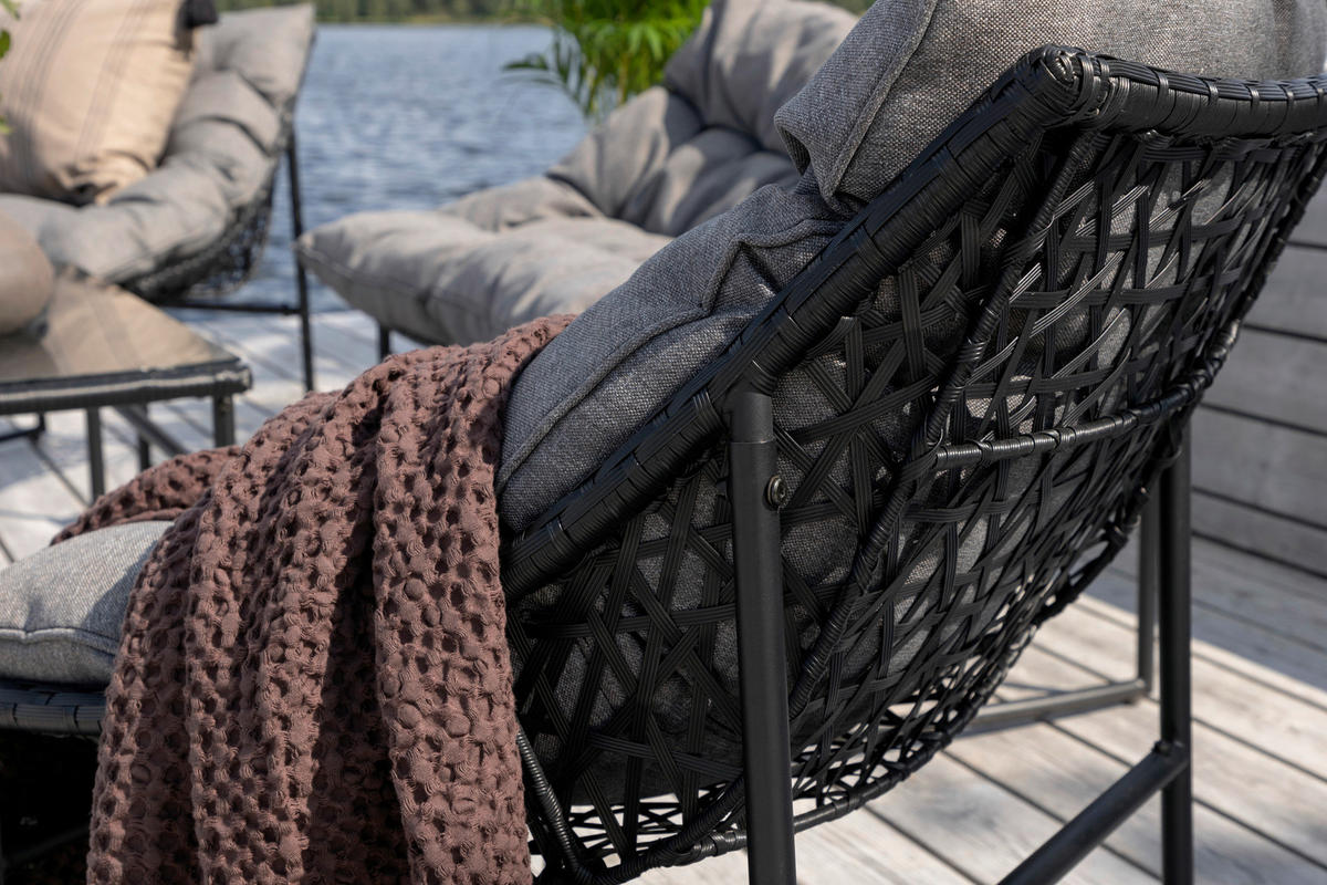 LOUNGEGRUPP  - grå/svart, Klassisk, metall/textil - Gardenson