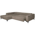 ECKSOFA  in Chenille Taupe  222/279 cm  - Taupe/Schwarz, KONVENTIONELL, Kunststoff/Textil (222/279cm) - Hom`in