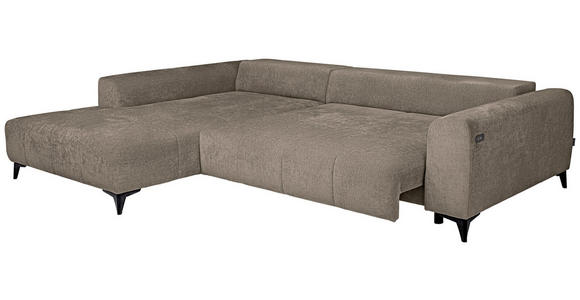 ECKSOFA  in Chenille Taupe  222/279 cm  - Taupe/Schwarz, KONVENTIONELL, Kunststoff/Textil (222/279cm) - Hom`in