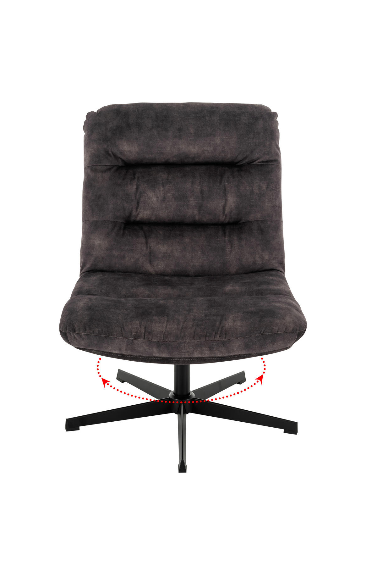 SESSEL Velours Grau    - Schwarz/Grau, MODERN, Textil/Metall (68/91/82cm) - MID.YOU