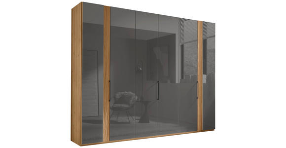 DREHTÜRENSCHRANK 300/236/58 cm 6-türig Eiche Bianco, Lavagrau  - Schieferfarben/Eiche Bianco, Design, Holz/Holzwerkstoff (300/236/58cm) - Dieter Knoll