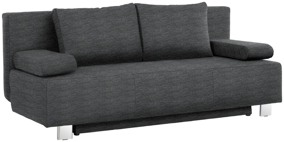 SCHLAFSOFA in Anthrazit  - Chromfarben/Anthrazit, Design, Textil/Metall (197/88/89cm) - Livetastic