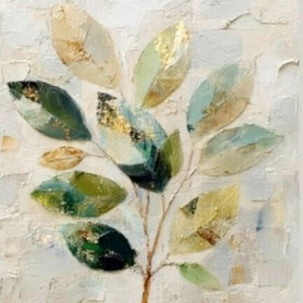 Euroart Leinwandbild Soft Green Leaves Iii Mehrfarbig 30x30 cm