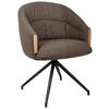 ARMLEHNSTUHL  Sitzfläche 360° drehbar, automatische Rückholfunktion Leinenoptik  - Schwarz/Braun, Design, Holz/Textil (61/84/62cm) - Valnatura