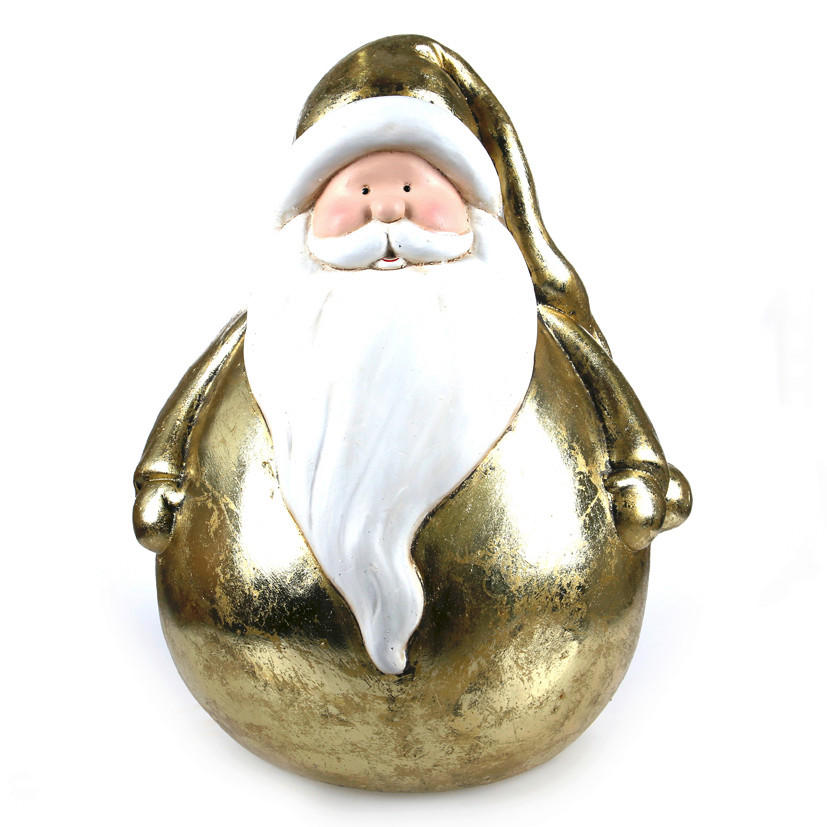X-Mas Weihnachtsmann Creme, Gold 26x38x30 cm