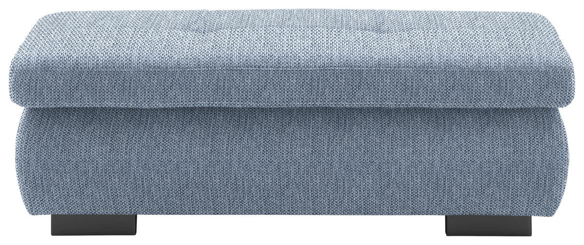 HOCKER in Textil Blau  - Blau/Schwarz, Design, Textil/Metall (138/44/67cm) - Beldomo Style