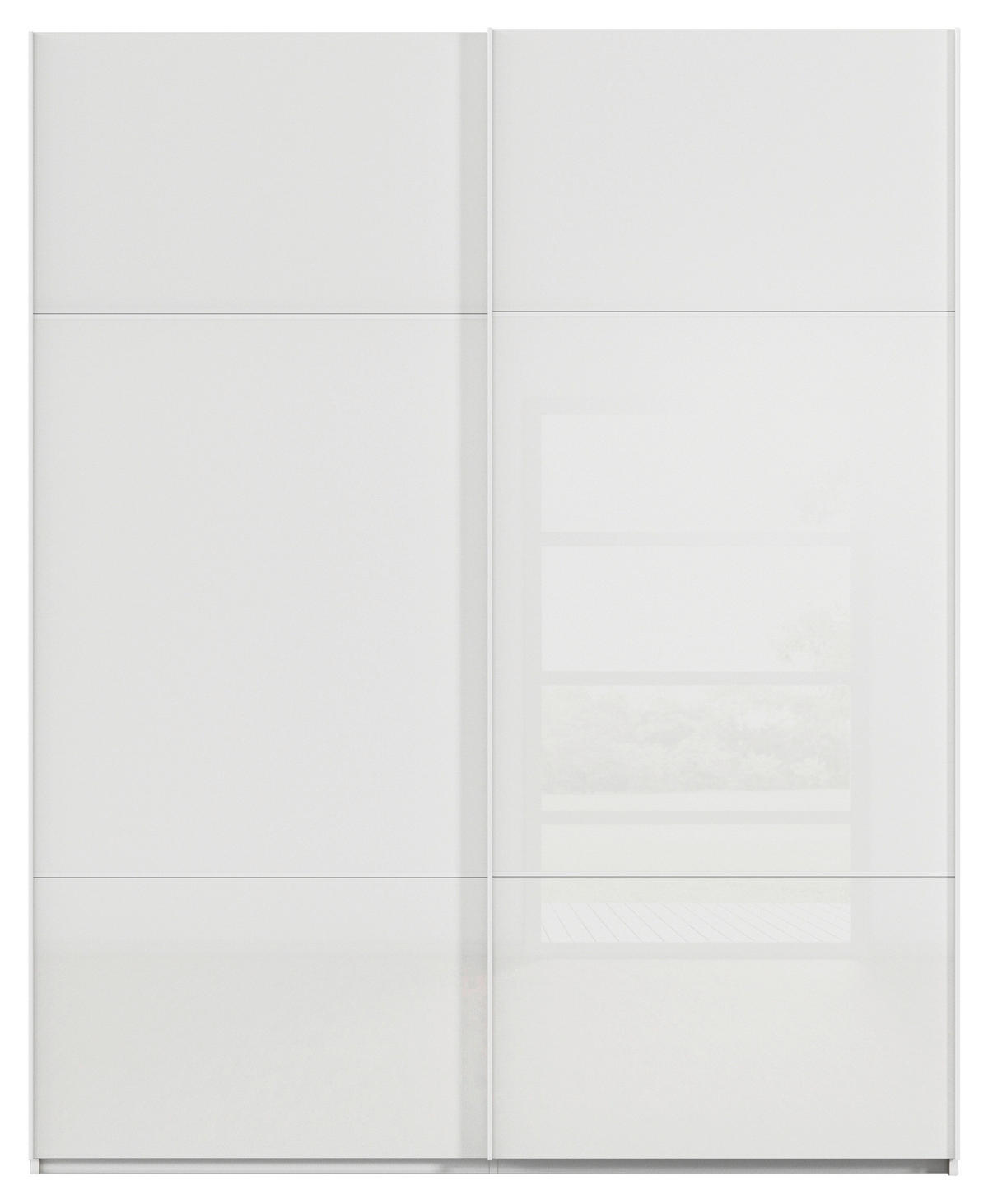 SCHWEBETÜRENSCHRANK 181/223/67 cm 2-türig Weiß  - Weiß, KONVENTIONELL, Glas/Holzwerkstoff (181/223/67cm) - Novel