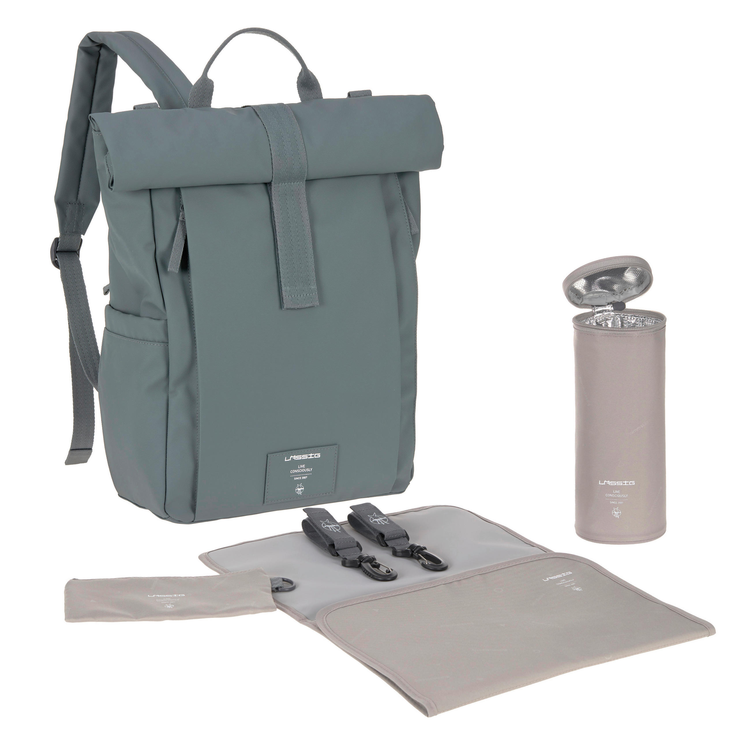 WICKELRUCKSACK  - Anthrazit, Basics, Textil (29/14,5/42cm) - Lässig