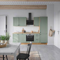 KÜCHENBLOCK 270 cm   in Eichefarben, Schilfgrün  - Schilfgrün/Eichefarben, MODERN, Holzwerkstoff/Metall (270cm) - Nobilia