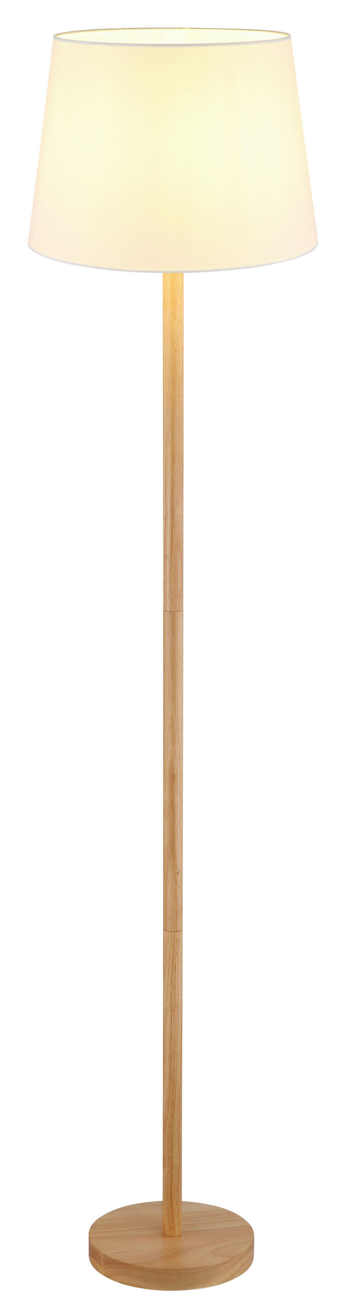 STEHLEUCHTE  35/151 cm   - Weiß/Braun, Basics, Textil/Metall (35/151cm)