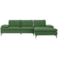 ECKSOFA in Webstoff Grün  - Schwarz/Grün, Design, Textil/Metall (301/179cm) - Chilliano