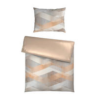 OBOJESTRANSKA POSTELJNINA 140/200 cm saten krem barve  - krem barve, tekstil (140/200cm) - Novel