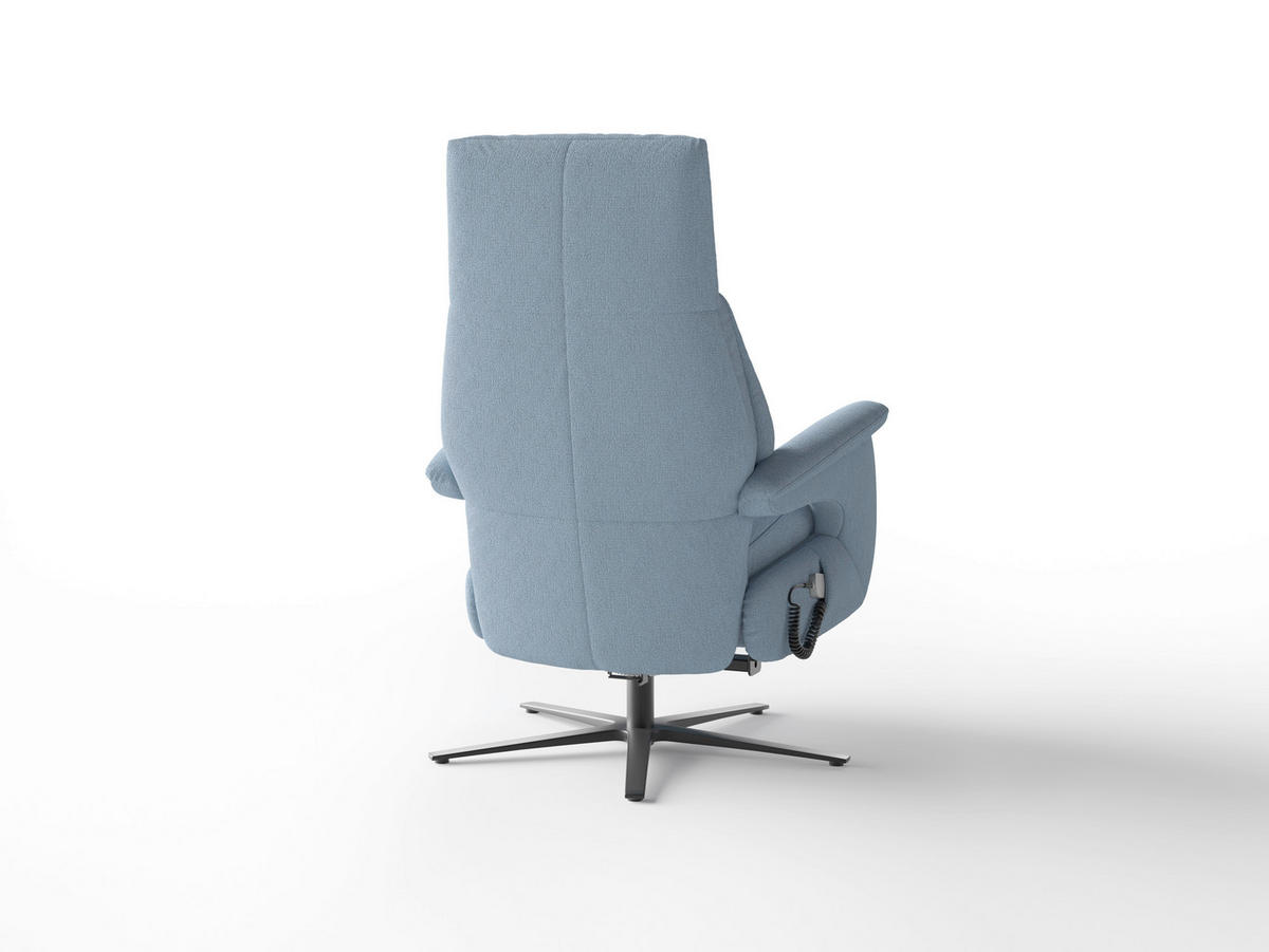 RELAXSESSEL Textil Hellblau  - Schwarz/Hellblau, Basics, Textil/Metall (75/110/85cm) - Sit & More