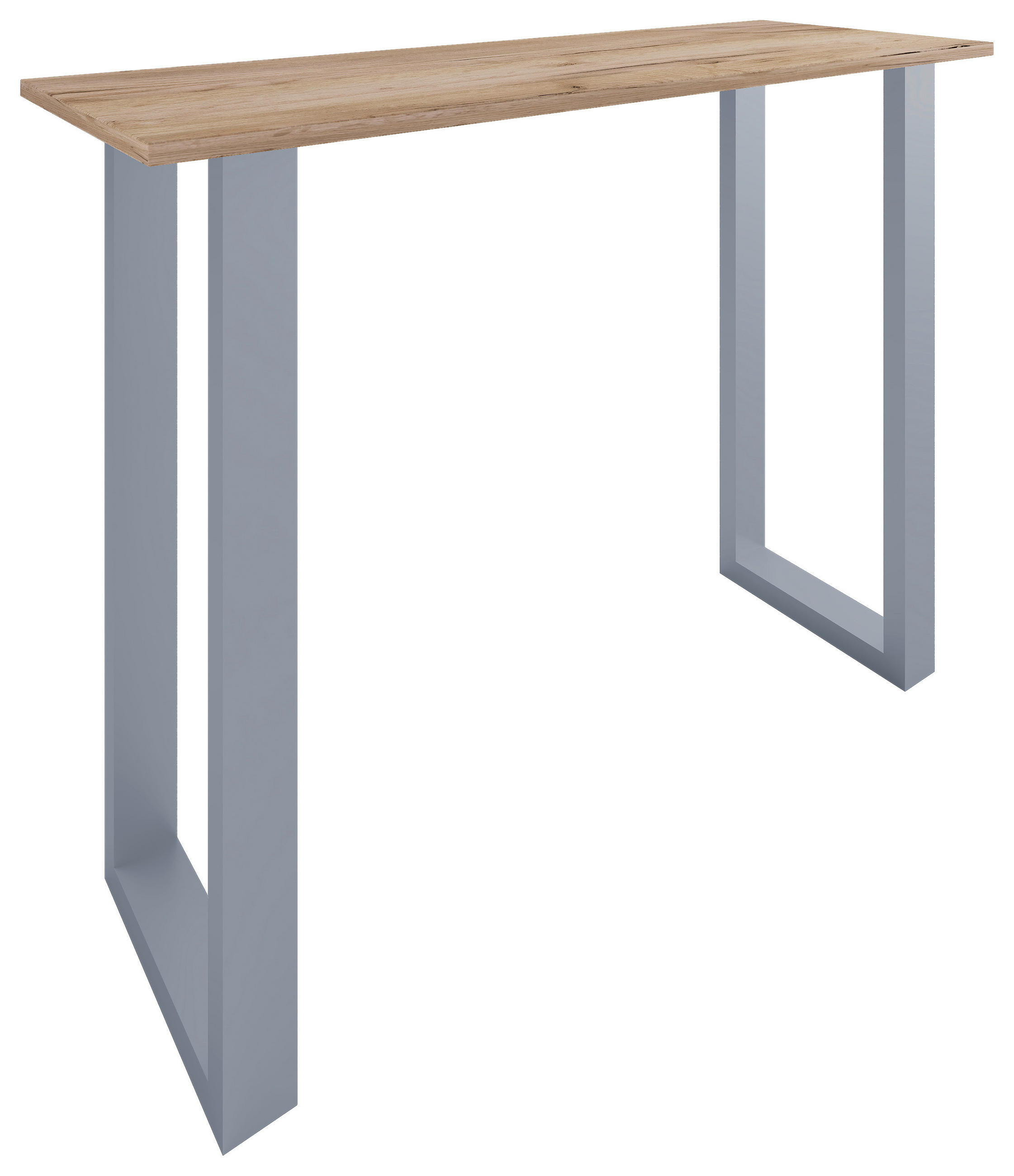 BARTISCH in Metall, Holzwerkstoff 140/102/50 cm   - Eichefarben/Silberfarben, KONVENTIONELL, Holzwerkstoff/Metall (140/102/50cm)