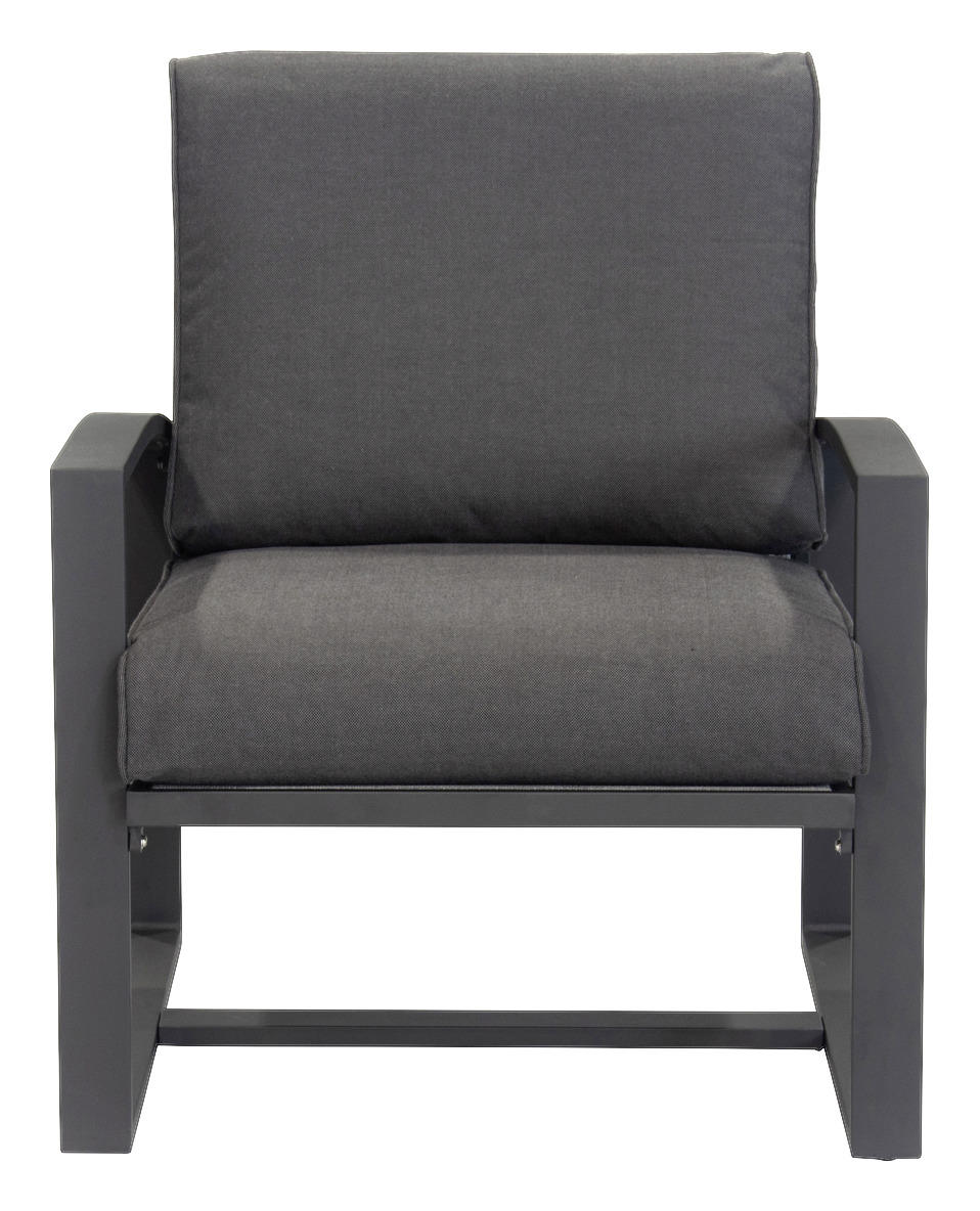 LOUNGEGARNITUR Dunkelgrau Aluminium  - Dunkelgrau, Design, Glas/Textil - Ambia Garden