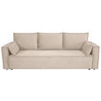 SCHLAFSOFA  mit Rücken echt, Armteil links, Armteil rechts Cord Beige  - Beige/Schwarz, Design, Textil (232/85/92cm) - Xora