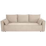 SCHLAFSOFA  mit Rücken echt, Armteil links, Armteil rechts Cord Beige  - Beige/Schwarz, Design, Textil (232/85/92cm) - Xora