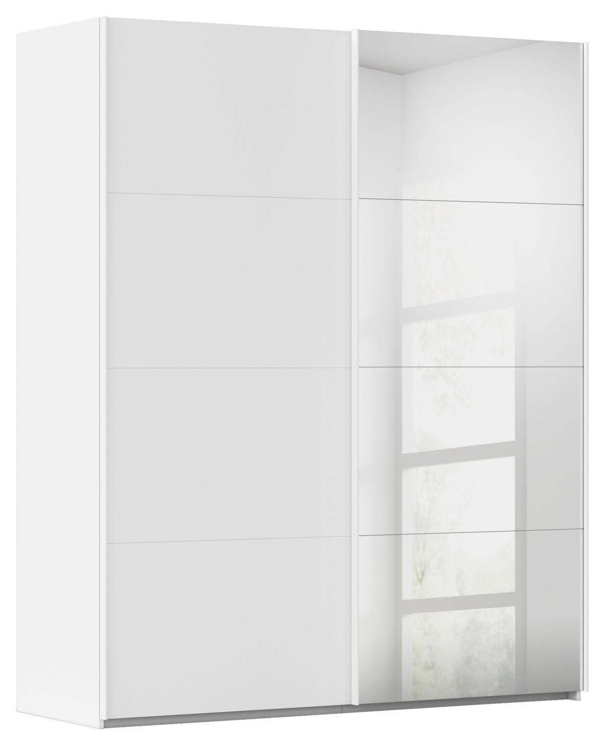 SCHWEBETÜRENSCHRANK  in Weiß  - Weiß, Design, Glas/Holzwerkstoff (181/223/68cm) - Novel