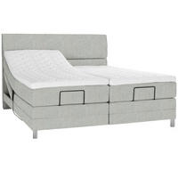 BOXSPRINGBETT 180/200 cm  in Hellgrau  - Chromfarben/Hellgrau, Konventionell, Kunststoff/Textil (180/200cm) - Voleo
