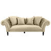3-SITZER-SOFA in Velours Beige  - Beige/Schwarz, Design, Holz/Textil (242/91/104cm) - MID.YOU
